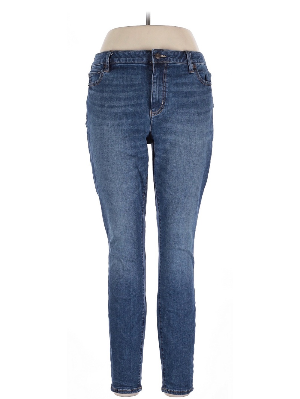 Lands' End Women's Mid Rise Skinny Jeans, Size 14
